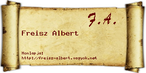 Freisz Albert névjegykártya